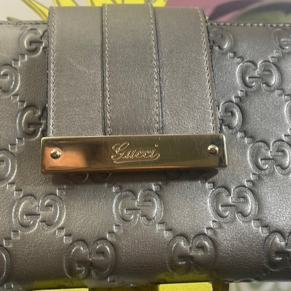 🔥LIKE NEW GUCCI GUCCISSIMA LEATHER LOGO CONTINENTAL WALLET - Picture 7 of 13